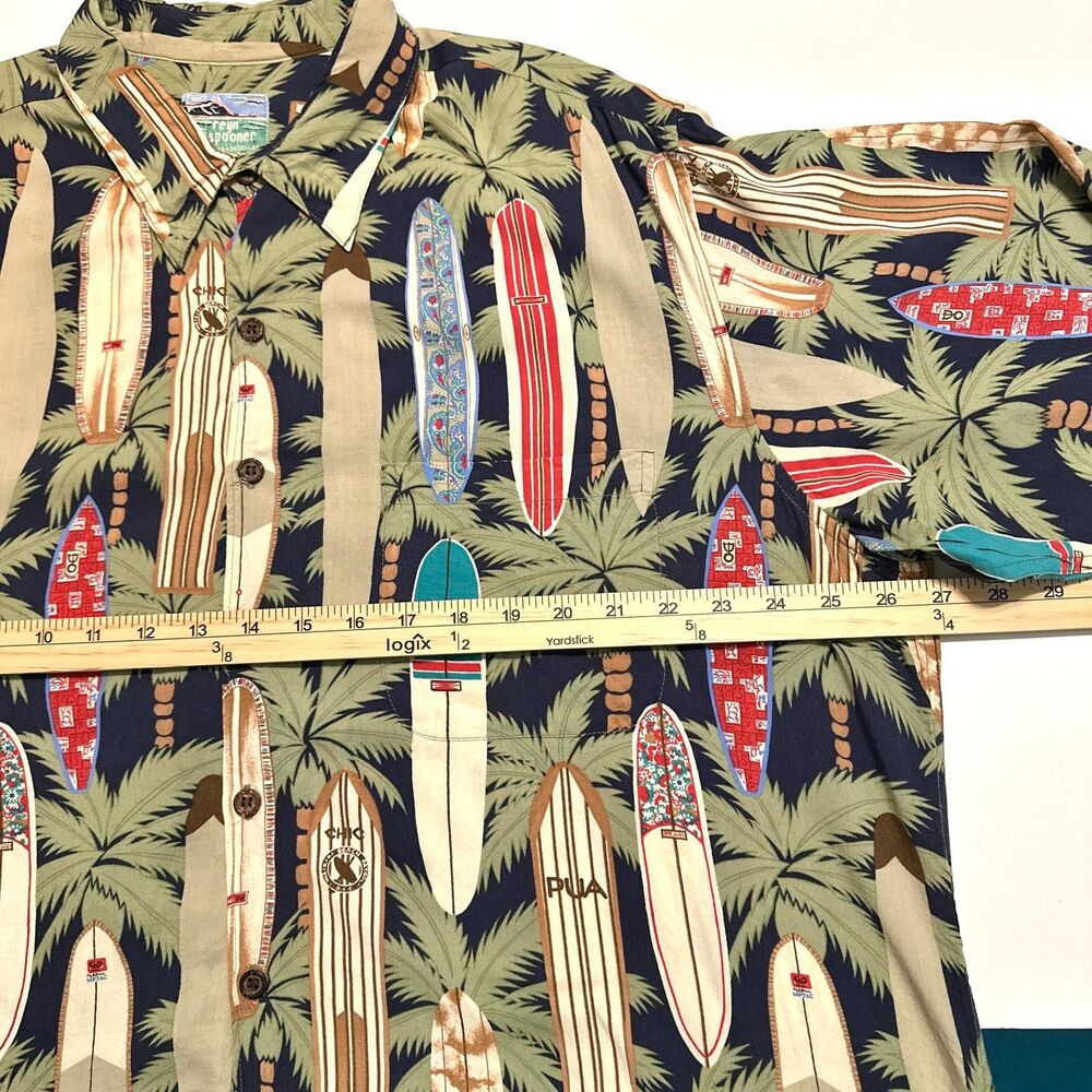 Reyn Spooner Shirt Men XL Multicolor Button-Up Short Sleeve Surfboard Print - Picture 5 of 11